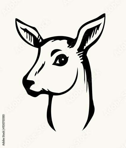 Beautiful noble deer. Vector drawing