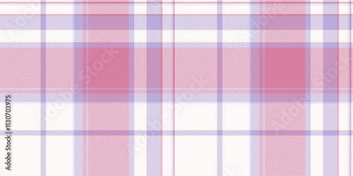 Neat pattern texture background, royal seamless fabric vector. Checked plaid textile tartan check in snow and pink colors.