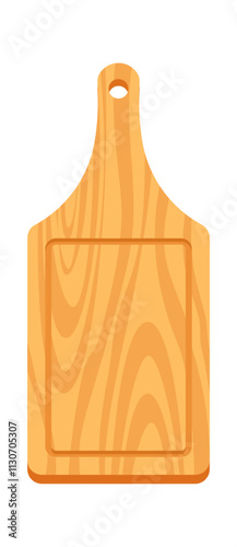 Wooden board serving utensils vector illustration