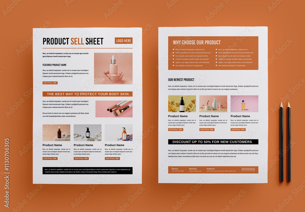Product Sell Sheet Layout Template Stock Template Adobe Stock Product Sell Sheet Layout Template Stock Template Adobe Stock