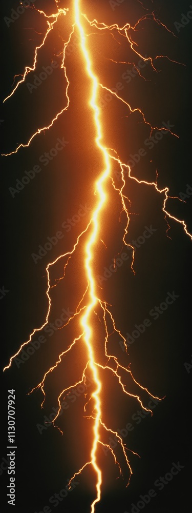 Fototapeta premium A striking image of a bright lightning bolt against a dark background.