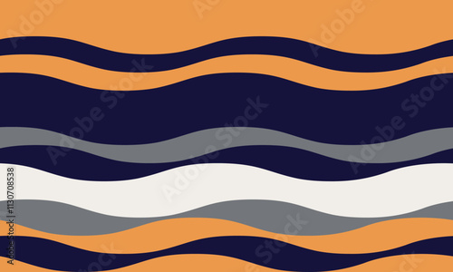 Abstract background with wavy stripes in vibrant colors, creating a rippled, liquid effect. Smooth curves and textured lines add elegance, vitality, and creativity. Ideal for wallpaper or textile.