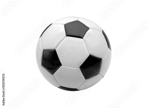 Wallpaper Mural Soccer ball stitched leather. Classic black and white football isolated on white background. Torontodigital.ca