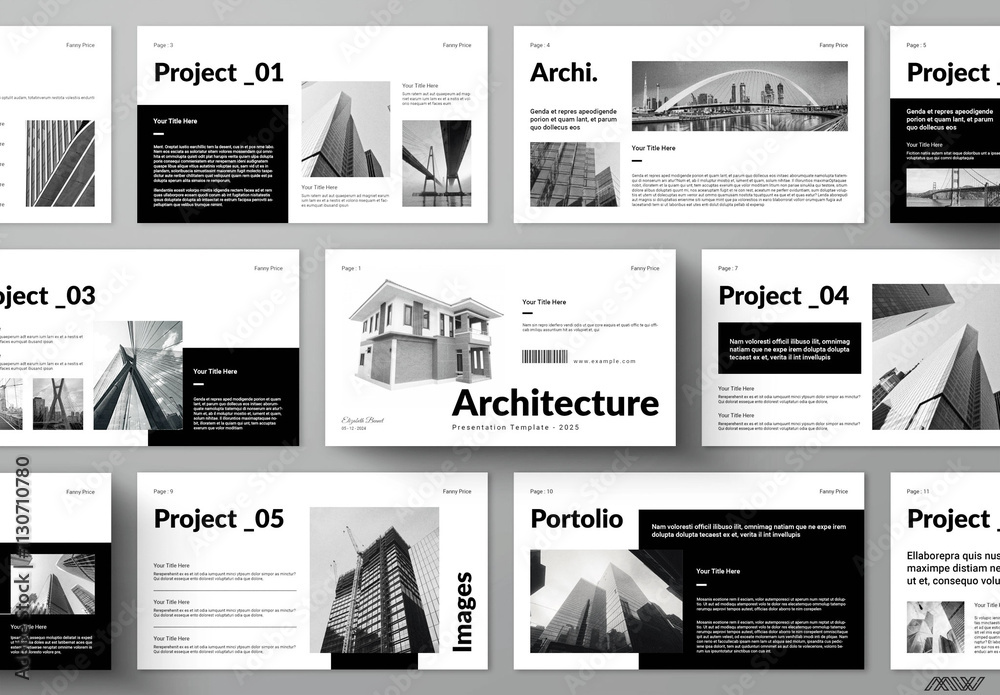 Architecture Portfolio Presentation Layout Stock Template | Adobe Stock