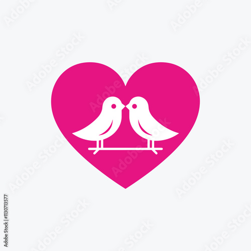 Heart shape love icon logo design 