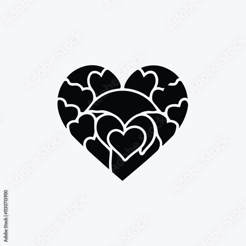 Heart shape love icon logo design 
