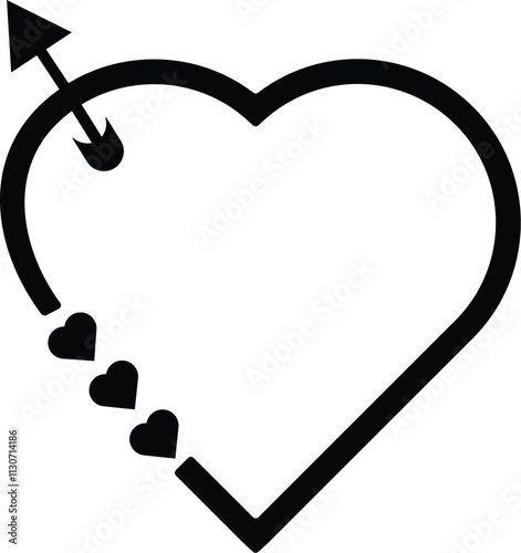 Heart shape love icon logo design 
