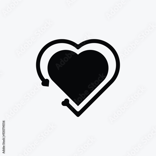 Heart shape love icon logo design 