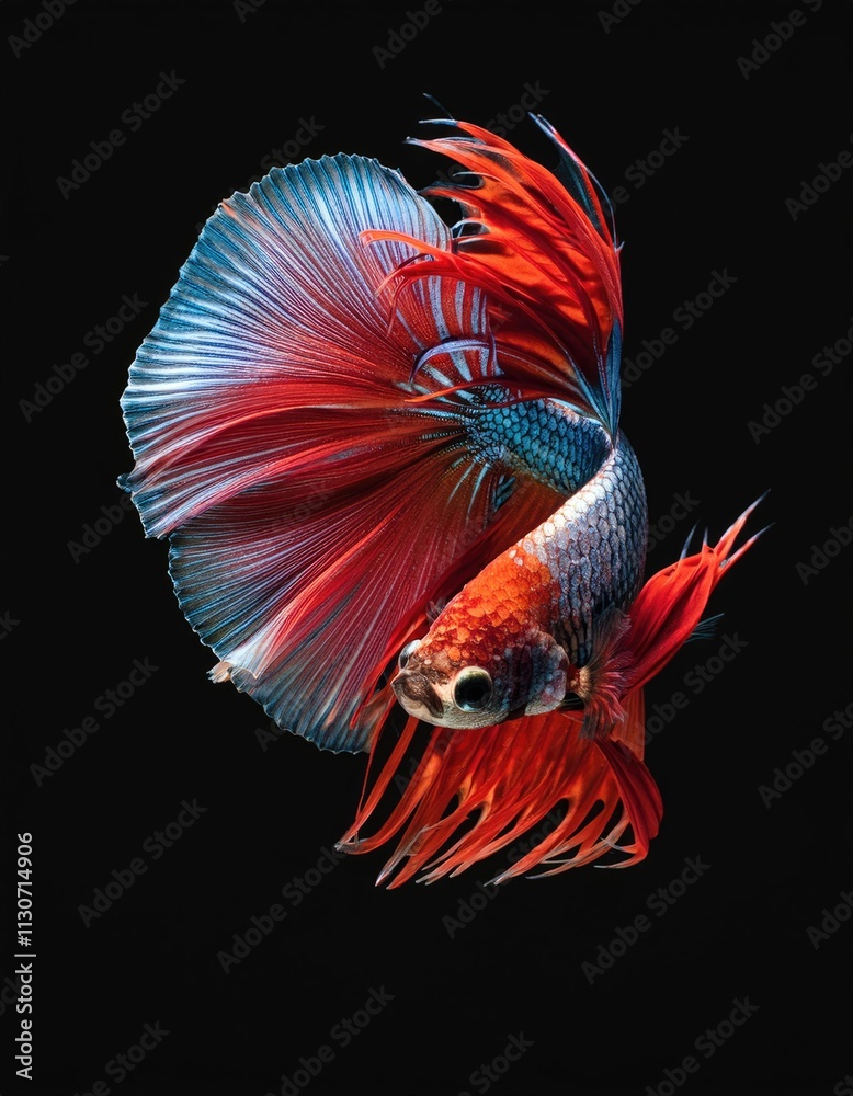 Fototapeta premium Colorful Big fin Siamese fighting fish