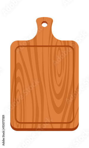 Plate board wooden utensils vector illustration