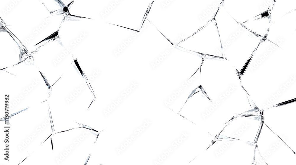 Obraz premium Broken Glass Shards with Transparent Background