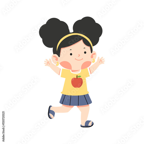 Little kid girl Happy cartoon