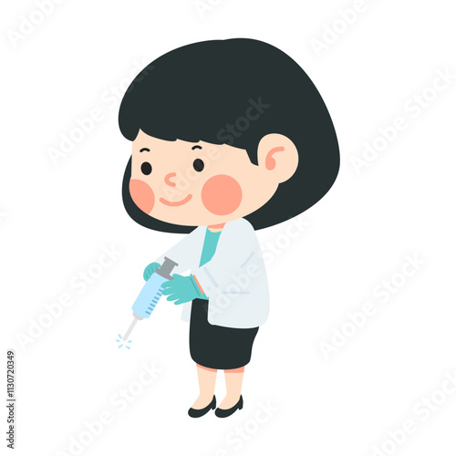 Doctor holding syringe for injection