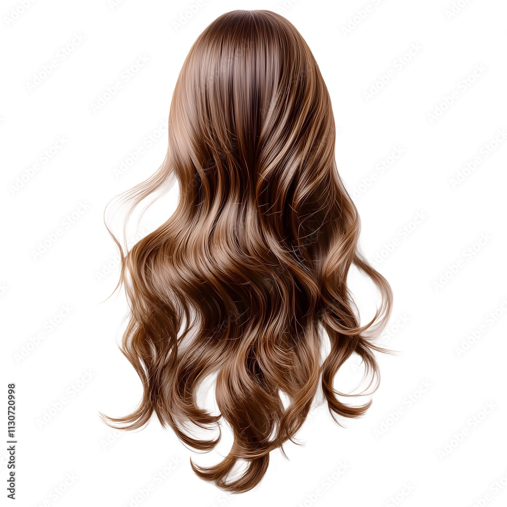 Naklejka premium Realistic clip art of brown wavy hair, ideal for hairstyling concepts and creative designs in fashion.