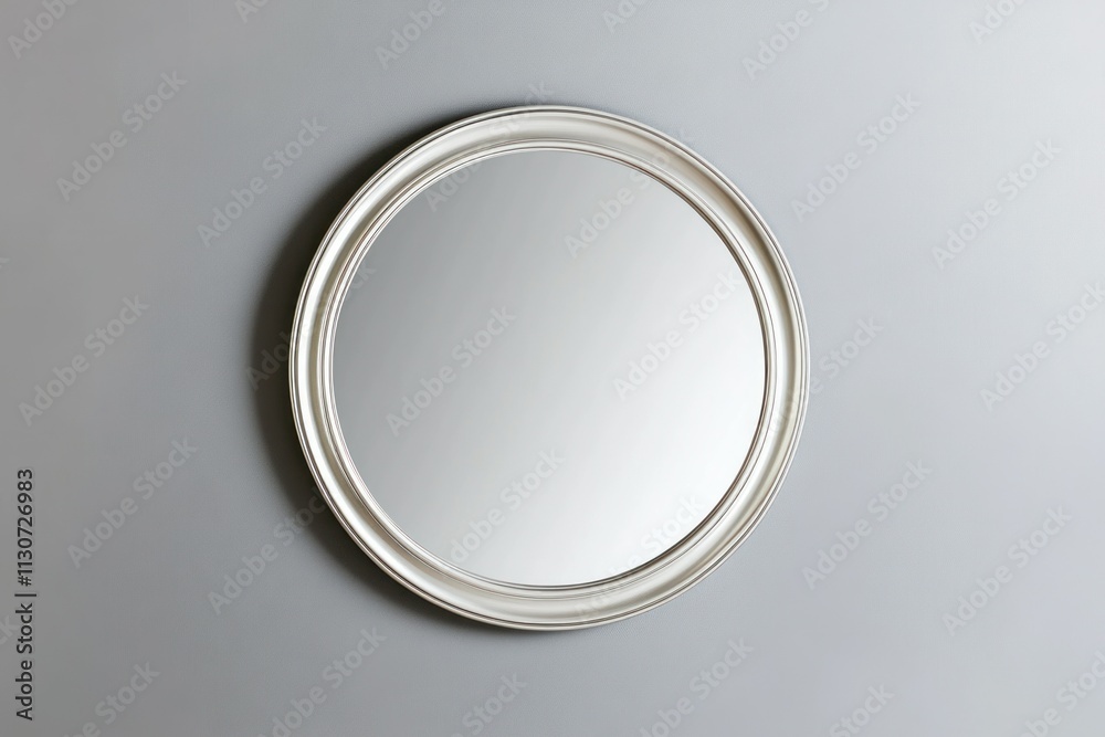 Obraz premium Elegant Round Mirror on Minimalist Gray Background