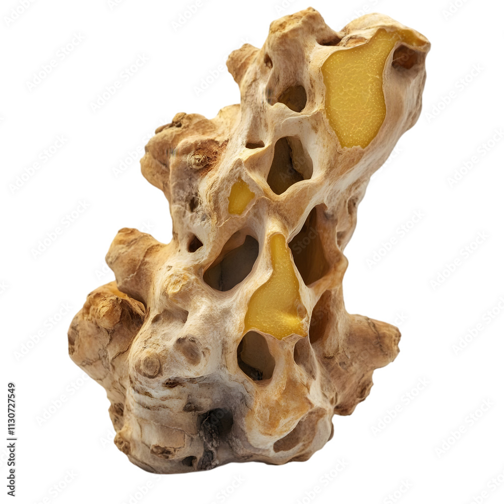 Obraz premium A natural sculpture resembling driftwood with hollow sections, possibly for decor or aquariums.