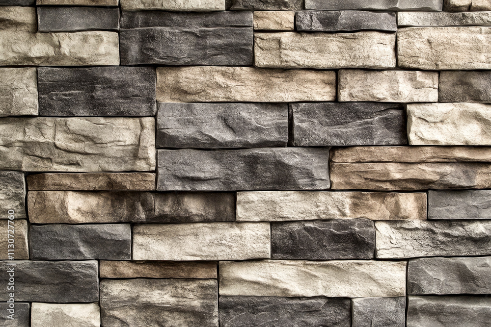 Obraz premium Textured stone wall with varied earth tones and rough surfaces