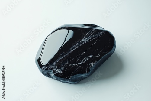 Raw Apache Tear Obsidian Stone Close-Up Image photo