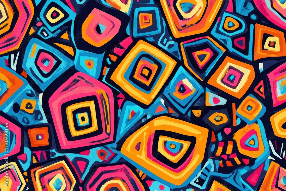Fototapeta premium Colorful Geometric Shapes Abstract Background Design