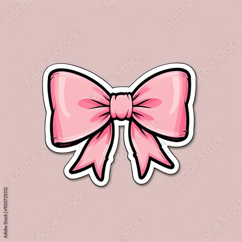 pink bow with ribbon