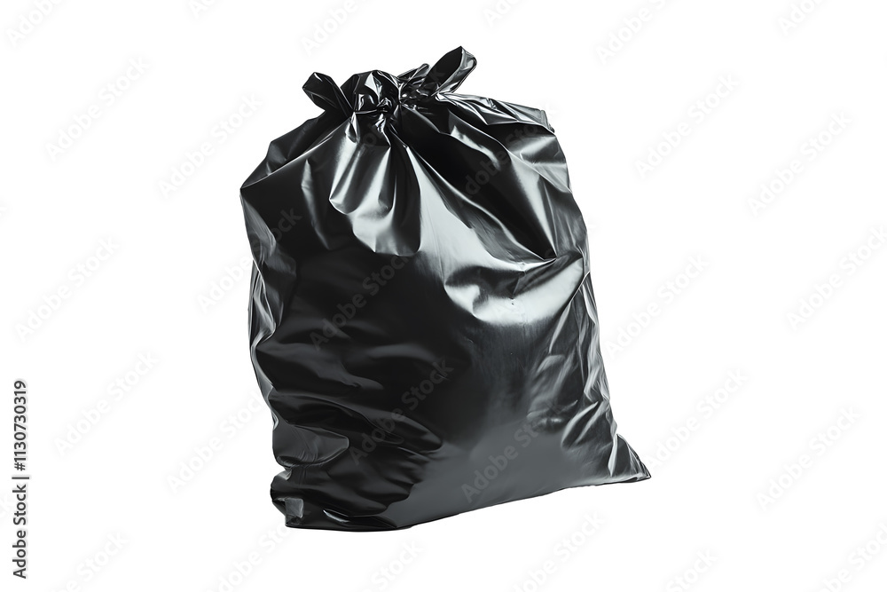 full black garbage bag tied