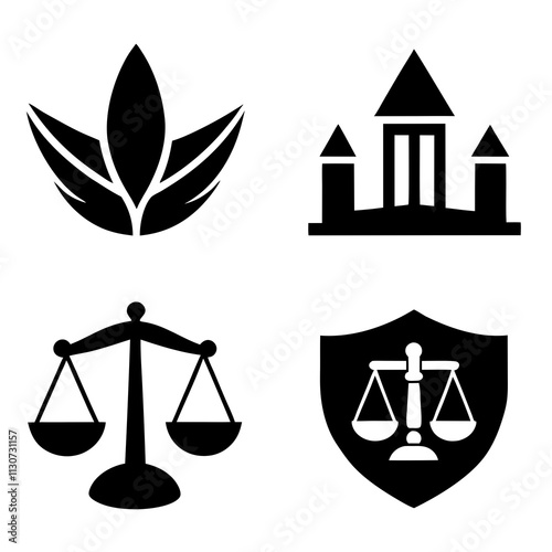 4 Styles of Law Firm Logos | Simple Clean Vector Art Illustration photo