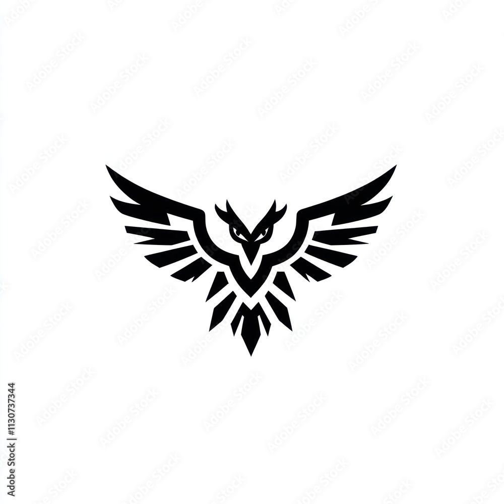 Obraz premium Black stylized eagle logo design.
