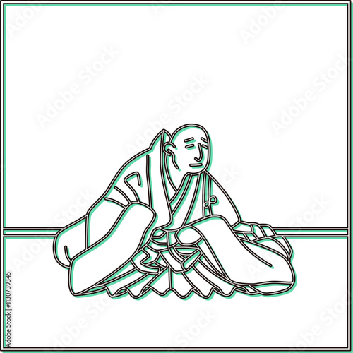 カラーシャドウ正方形百人一首　喜撰法師