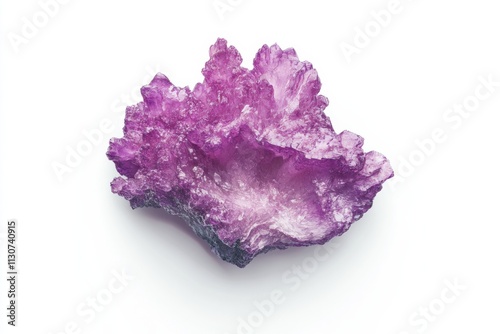 Lepidolite Crystal Gemstone on Pure White Background