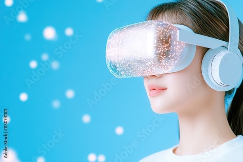 Bright Virtual Worlds Through VR Lens Headsets photo