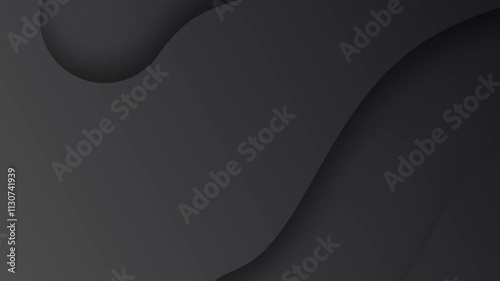 Sleek abstract background featuring a smooth gradient of dark gray to black, with flowing curved shapes that create a sophisticated and modern aesthetic. Ideal for corporate branding