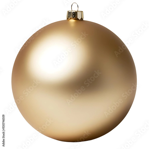 Christmas Ball, gold bauble, isolated on transparent background cut out photo