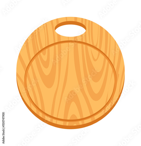 Empty round wooden cutting board