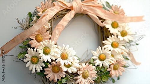 Floral wreath crafting workshop home decor diy project cozy atmosphere close-up view creativity and nature combined