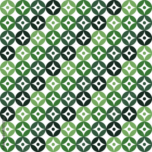 Wellness Plants Nature Green Geometric Pattern Modern Shapes Background