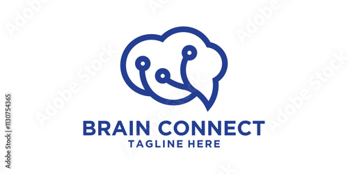 logo design brain connect,technology,symbol,icon,idea,creative.