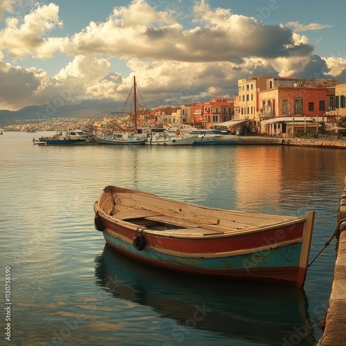 Venice embankment, Chania harbor, Greece. photo