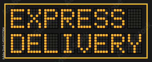 Orange color led banner in word express delivery on black background