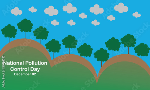 National Pollution Control Day December 2, For Awareness Campaign About Factory,Vector Design Illustration .