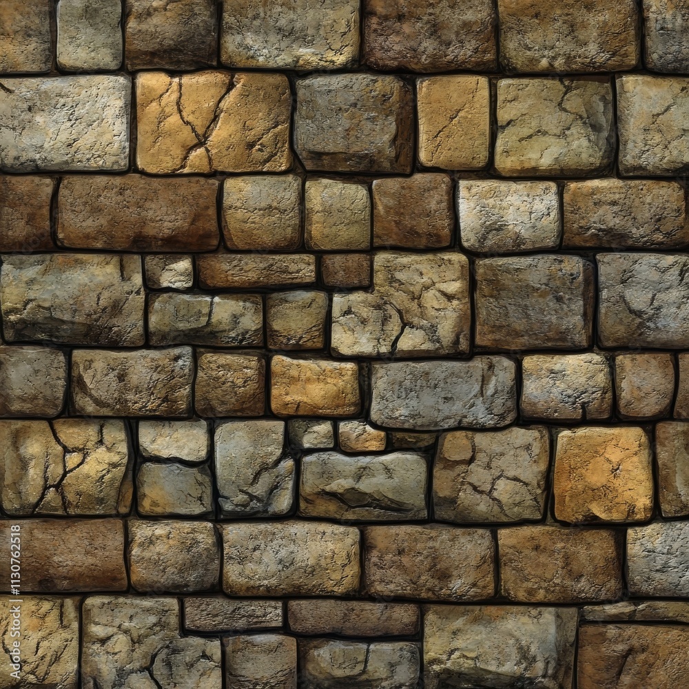 Obraz premium Brownish stone wall texture.
