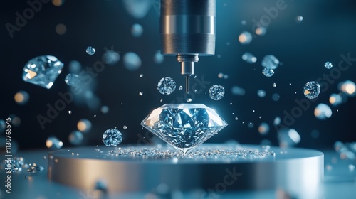 Close-up of an advanced machine creating a diamond photo