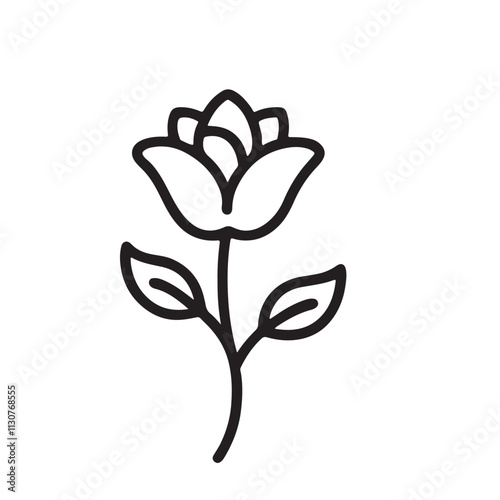 Flower Silhouette design editable vector art