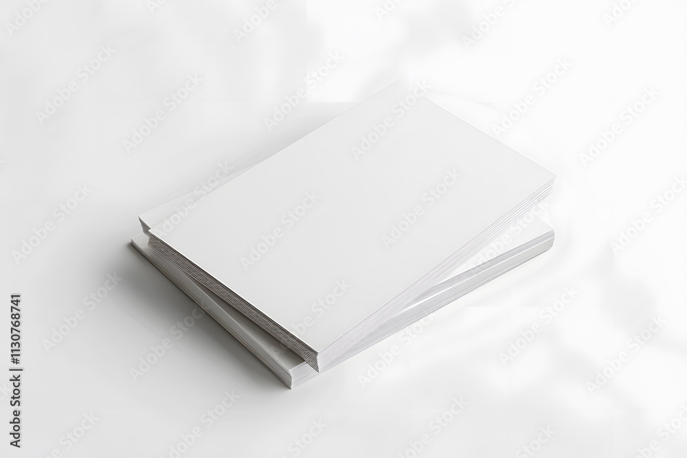 Fototapeta premium Realistic mockup of blank flyer with sharp edges and smooth surfaces on white background