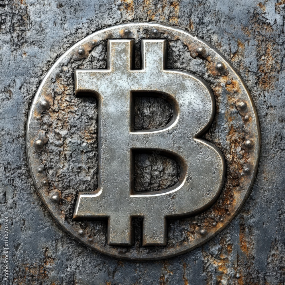 Obraz premium bitcoin symbol on a textured background