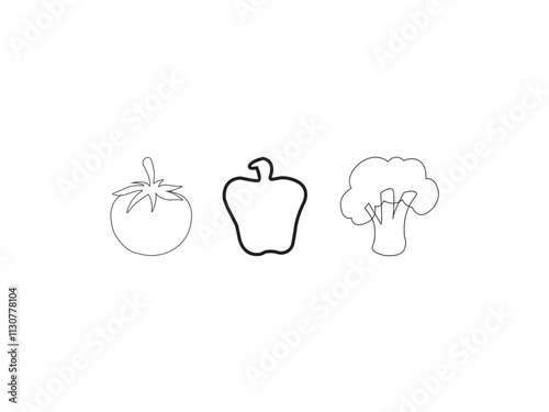 vegetable vector, Vegetable drawn vector icons set vector Vegetable, pepper....