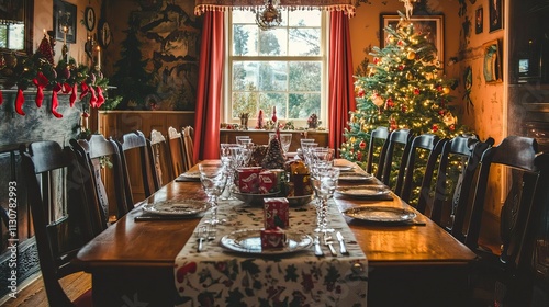 Elegant Multi-Generational Christmas Dinner Table Setup Multi-Generational Christmas Dinner, Multi-Generational Christmas Dinner, Happy Christmas day, Winter vibe 