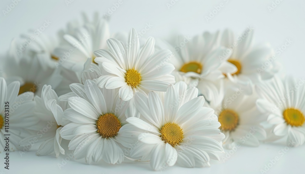 Obraz premium Delicate white daisies clustered together in a soft arrangement