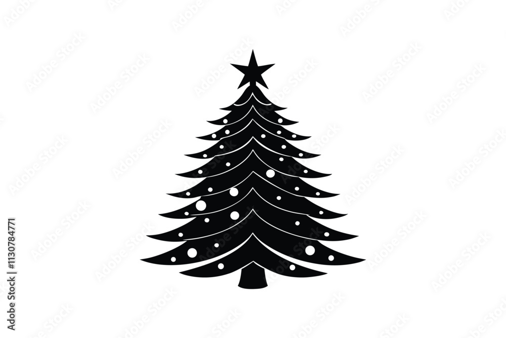 Fototapeta premium Christmas Tree Silhouette for Holiday Vector Illustration Design