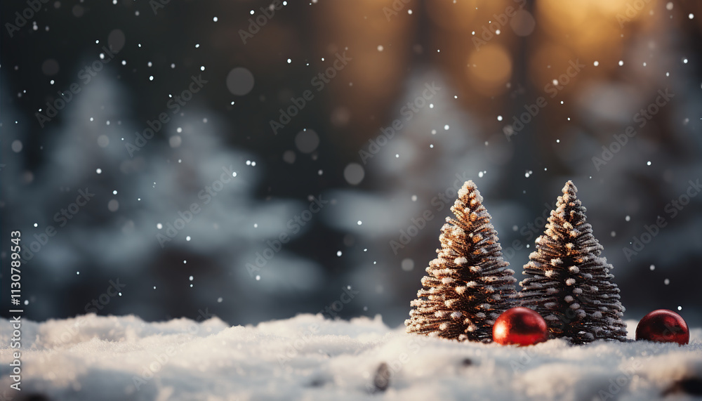 Obraz premium christmas tree with snow