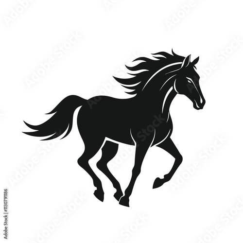 a running horse head silhouette side view 